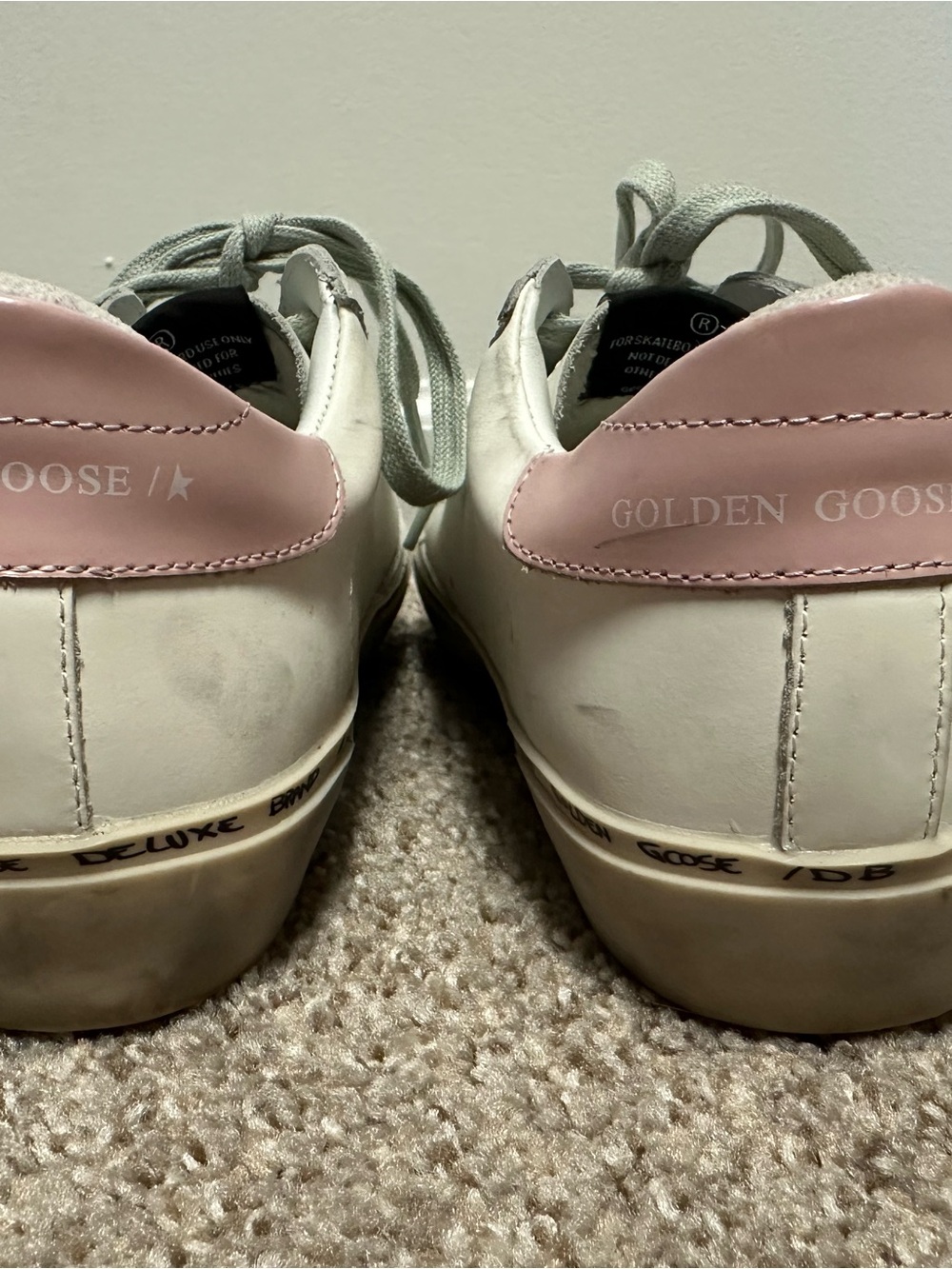 Golden Goose White Leather Sneaker with Silver Glitter Star - Picture 5 of 7